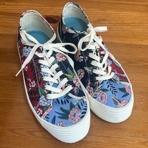 BEAVEES SHOES,  Monterey Sneakers Flower  Patchwork Poplin Twill Women’s 9.5